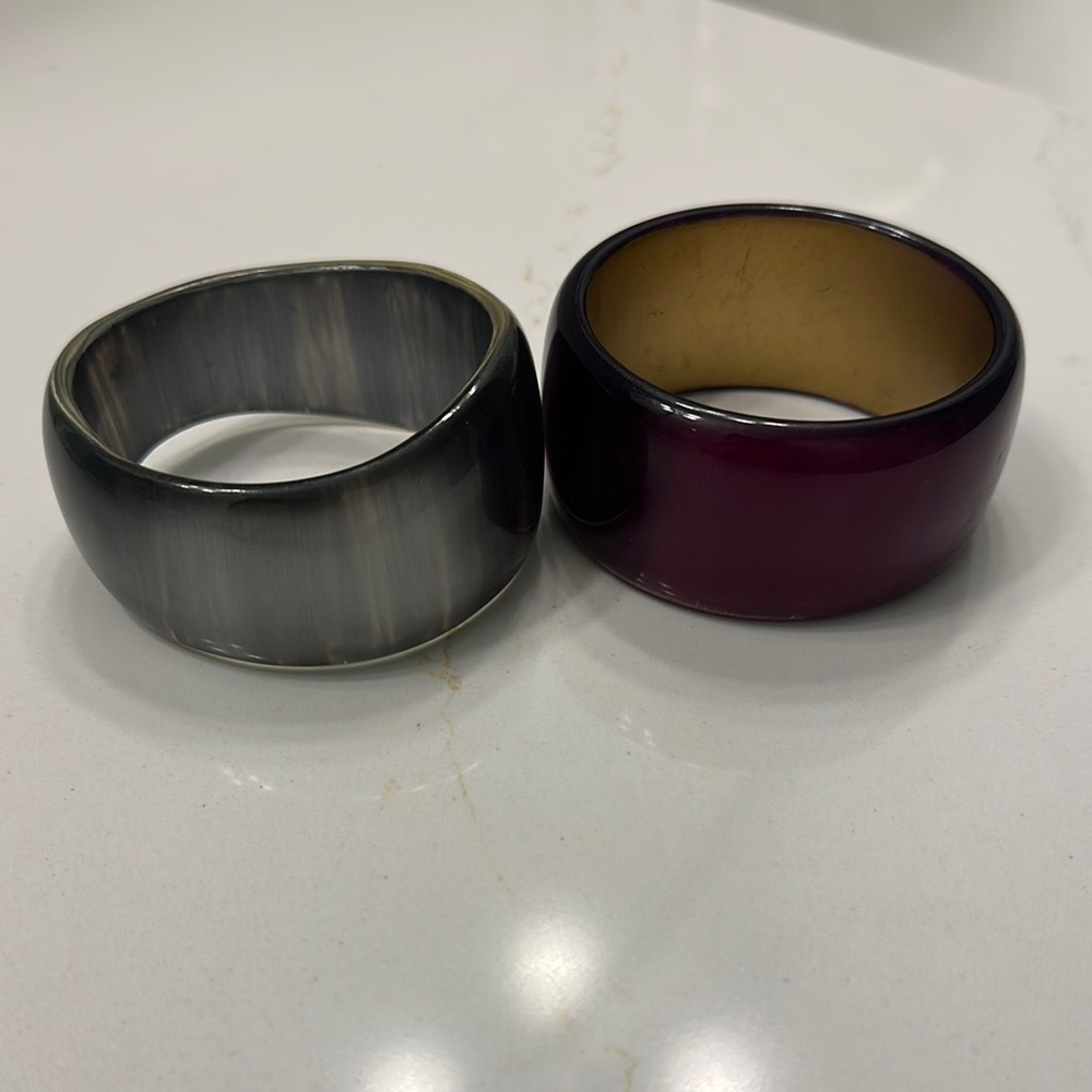 Nordstrom Bangle Bracelet Set - Gray and Deep Purple